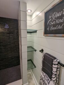 bathroom shelving